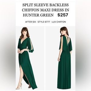 After Six Hunter Green Bridesmaids dress